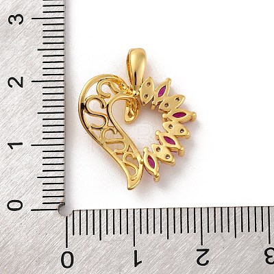 Brass Micro Pave Cubic Zirconia Pendants KK-U033-13G-02-1