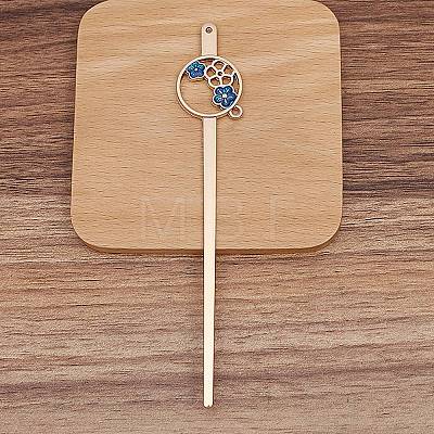 Ancient Style Alloy with Enamel Hair Stick Finding PW-WG8EAAB-03-1