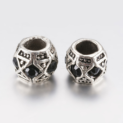 Tibetan Style Alloy Rhinestone European Beads PALLOY-F200-05C-1