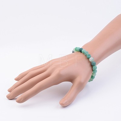 Natural Weathered Agate Stretch Beads Bracelets X-BJEW-JB02513-03-1