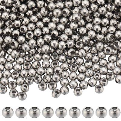 SUNNYCLUE 304 Stainless Steel Round Seamed Beads STAS-SC0006-95B-1