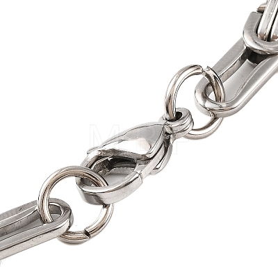 201 Stainless Steel Byzantine Chain Bracelets BJEW-B078-110GP-1