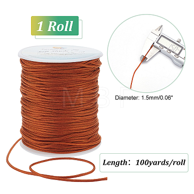   1 Roll 100 Yards Round Nylon Braided Thread NWIR-PH0002-22H-1