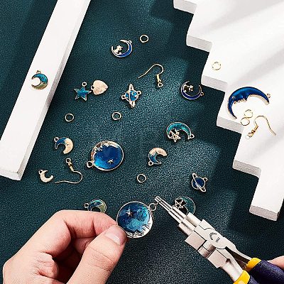 DIY Starry Sky Theme Dangle Earring Making Kits DIY-GA0001-31-1