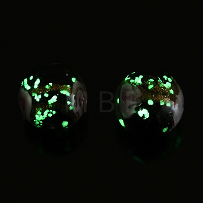 Luminous Handmade Gold Sand Lampwork Beads LAMP-T021-03H-1