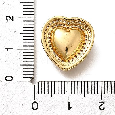 Heart Brass Glass Beads KK-Q043-27G-02-1