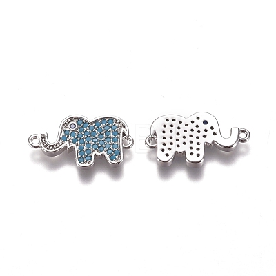 Brass Micro Pave Cubic Zirconia Normal Links ZIRC-K081-93P-01-1