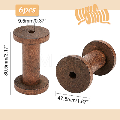 Wooden Empty Spools WOOD-WH0034-03A-1