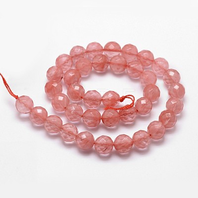 Cherry Quartz Glass Beads Strands X-G-D840-43-10mm-1