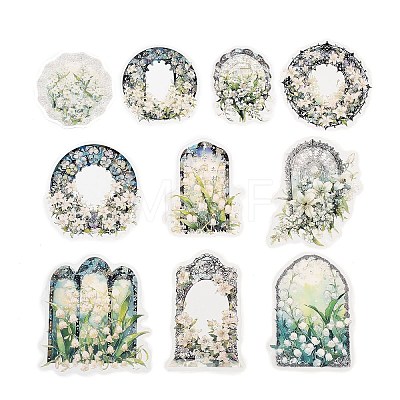 Lily Of The Valley Waterproof PET Stickers Set DIY-G120-03E-1