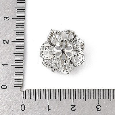 Brass Micro Pave Clear Cubic Zirconia European Dangle Charms Bails KK-K297-57P-1