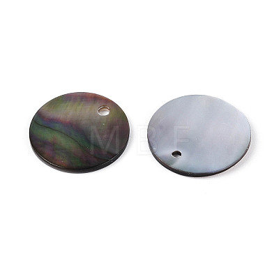 Natural Black Lip Shell Disc Charms BSHE-T014-41B-1