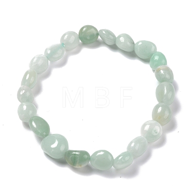 Natural Amazonite Beaded Stretch Bracelets BJEW-F414-02B-03-1