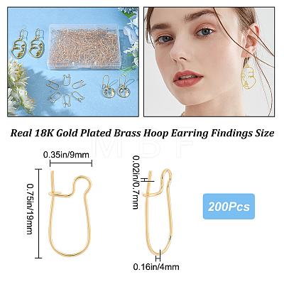 200Pcs Brass Hoop Earring Findings KK-CN0002-15-1