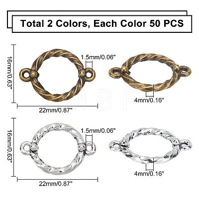   100Pcs 2 Colors Alloy Links Connectors FIND-PH0002-54-1