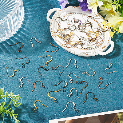 60Pcs 6 Colors Brass French Earring Hooks KK-TADJ0001-10-1