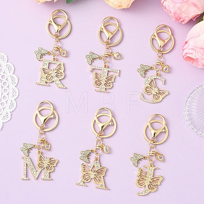 Alloy Rhinestone & Iron Keychain KEYC-YW00279-02-1