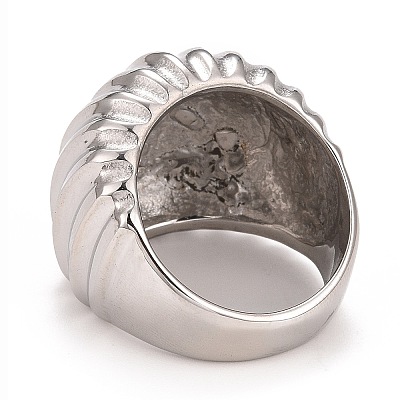 Non-Tarnish 304 Stainless Steel Textured Chunky Ring for Women RJEW-B040-17A-P-1