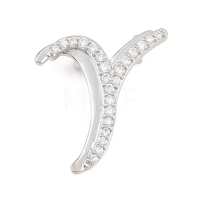Brass Micro Pave Clear Cubic Zirconia Pendants CU-CBA8481-01P-Y-1