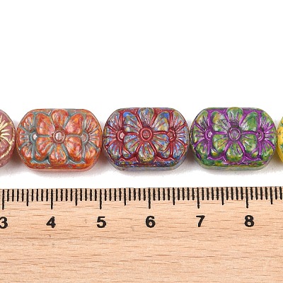 Painted Glass Beads Strands GLAA-F133-07F-1