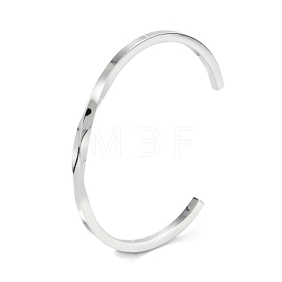 Non-Tarnish 304 Stainless Steel Cuff Bangles BJEW-K222-02P-1