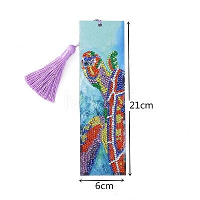 Sea Turtle Pattern DIY Diamond Painting Bookmark with Tassel Pendants Kits PW-WG15E64-01-1