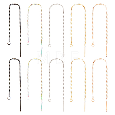 10 Pairs 5 Colors 304 Stainless Steel Stud Earring Finding FIND-DC0002-28-1