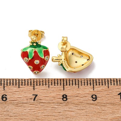 Brass Micro Pave Cubic Zirconia Stud Earrings EJEW-D322-05G-01-1