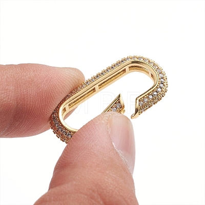 Brass Micro Pave Clear Cubic Zirconia Spring Gate Rings ZIRC-E164-06G-1
