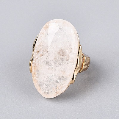 Natural Quartz Crystal Stretch Finger Rings RJEW-N055-01F-1