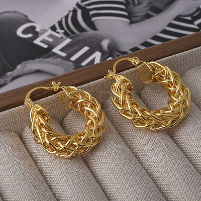 Brass Hoop Earring for Women EJEW-L288-002G-1