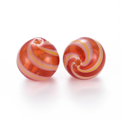 Transparent Handmade Blown Glass Globe Beads GLAA-T012-28-1