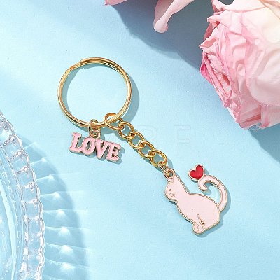 Valentine's Day Alloy Enamel Pendant Keychains KEYC-JKC01178-01-1