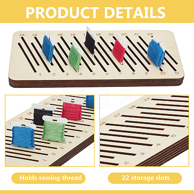 Wood Sewing Thread Winding Boards AJEW-WH0473-50-1