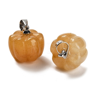 Natural Yellow Aventurine Pumpkin Charms G-K338-27P-04-1