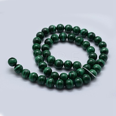 Natural Malachite Beads Strands G-F571-27A1-6mm-1