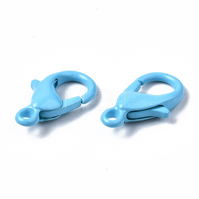 Spray Painted Eco-Friendly Alloy Lobster Claw Clasps X-PALLOY-T080-06E-NR-1