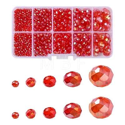 Electroplate Glass Beads Strands EGLA-YW0003-87B-1