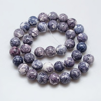 Synthetic Ocean White Jade Beads Strands G-C219-6mm-08-1