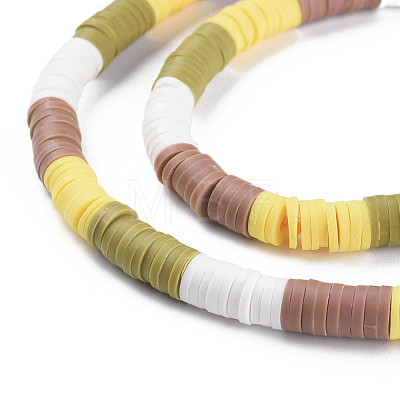 Fixed 4 Color Handmade Polymer Clay Bead Strands CLAY-S096-029D-1