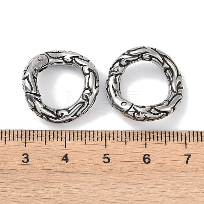 Tibetan Style 316 Surgical Stainless Steel Spring Gate Rings STAS-P362-10A-AS-1