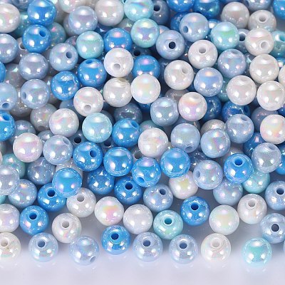 400Pcs 4 Colors Opaque Acrylic Beads MACR-SZ0001-79D-1