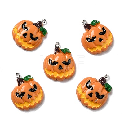 Halloween Opaque Resin Pendants RESI-B011-08-1