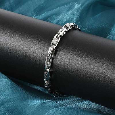 304 Stainless Steel Oval Link Chain Bracelets for Women Men BJEW-F488-63A-P-1