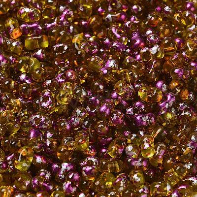 Spray Painted Glass Seed Beads SEED-F005-04A-01-1