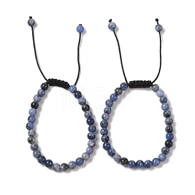 6mm Round Natural Sodalite Braided Bead Bracelets LS-BJEW-C067-01A-03-1