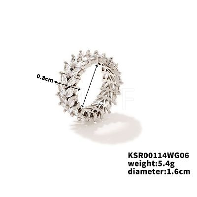 Chic Western Hip-hop Double-row Brass Rhinestone Ring Jewelry for Women JJ2699-8-1