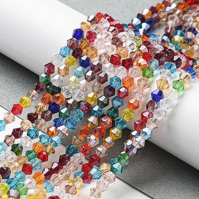 Transparent Electroplate Glass Beads Strands GLAA-F029-3mm-C29-1