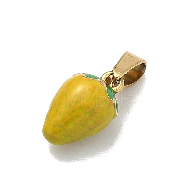 304 Stainless Steel Enamel Fruit Vegetable Charms STAS-F336-02G-G-1