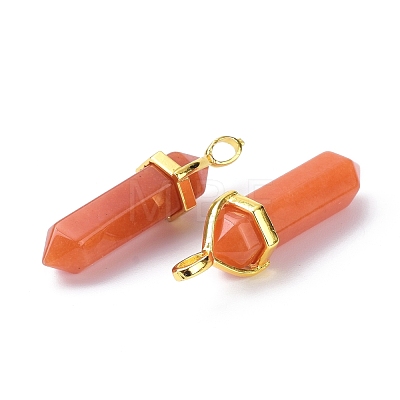 Natural Red Aventurine Pointed Pendants G-G025-01G-02-1